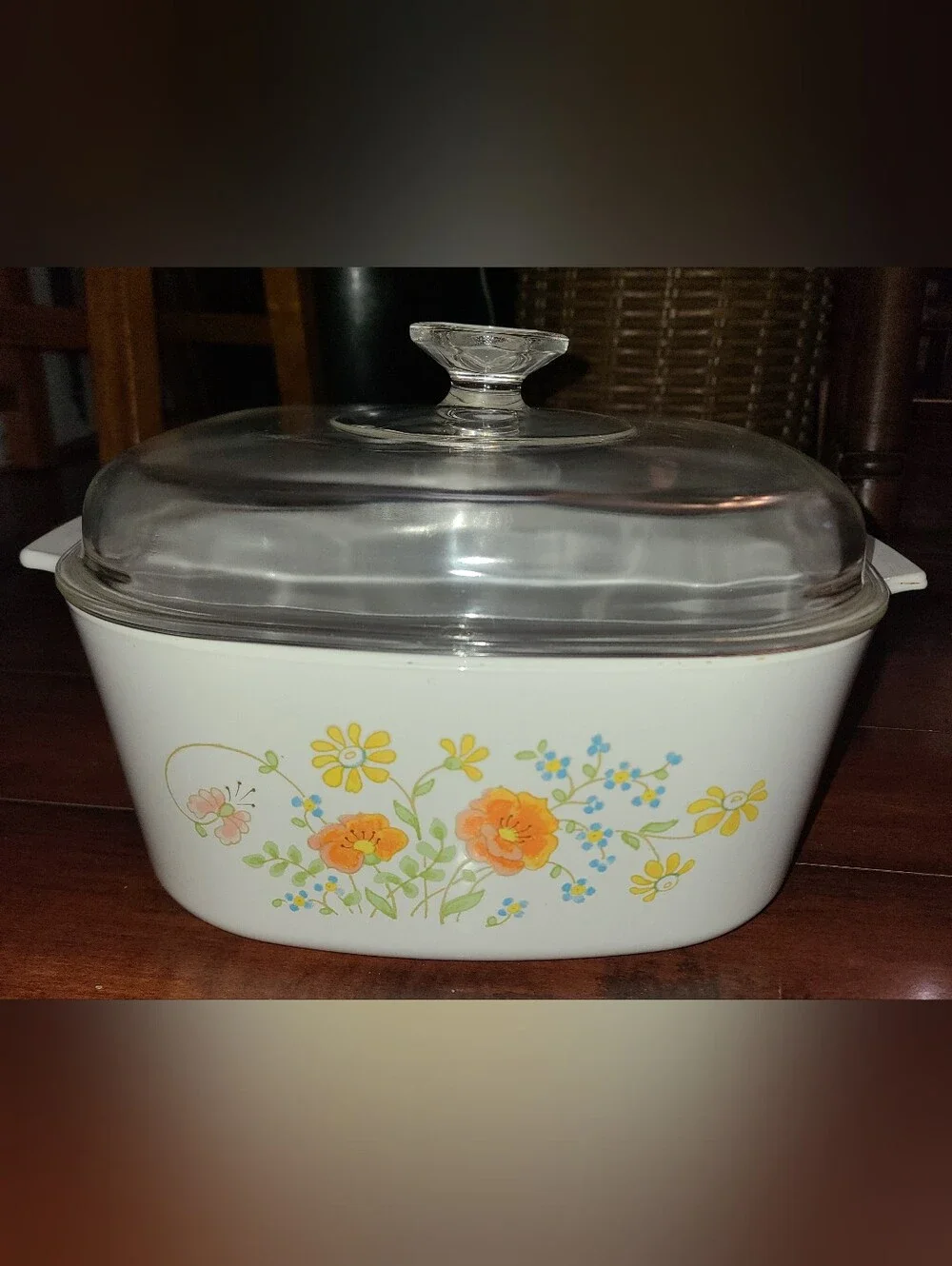 Vintage CorningWare Wildflower 5-Liter Dutch Oven Casserole Dish A-5-B with Lid